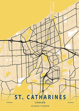St Catharines Yellow Map
