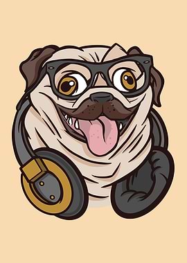 Hipster pug