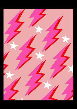 Pink Lightning Bolt Retro