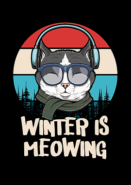 Funny Cat Motif Winter
