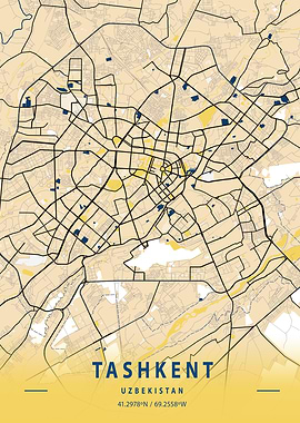 Tashkent Yellow City Map