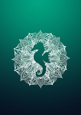 Mandala Circle Seahorse