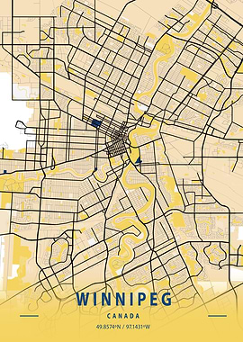 Winnipeg Yellow City Map