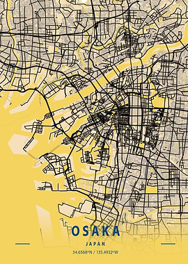 Osaksa Yellow City Map
