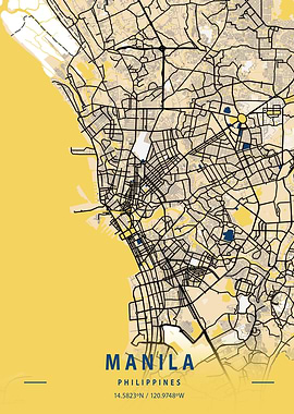 Manila Yellow City Map