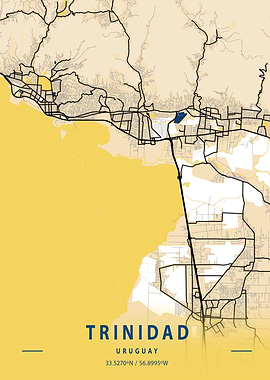 Trinidad Yellow City Map