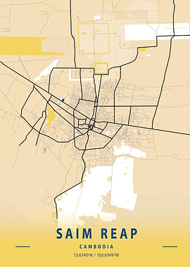 Saim Reap Yellow City Map