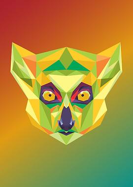 Lemur in lowpoly art