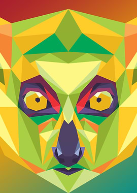 Lemur in lowpoly art