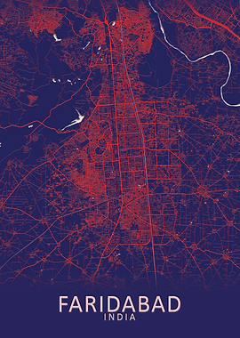 Faridabad India City Map