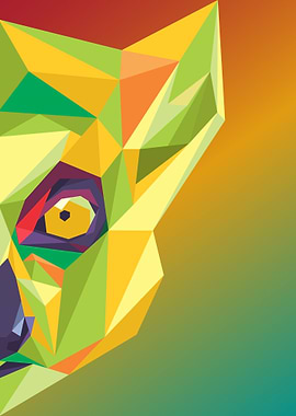 Lemur in lowpoly art