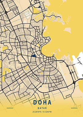 Doha Yellow City Map