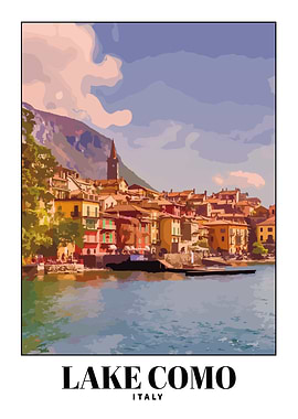Lake Como Travel Poster