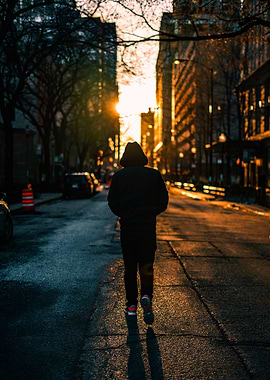 MAN WALKING ON THE STREET