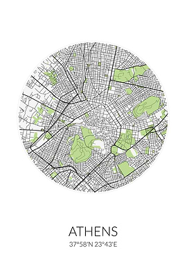 Athens Circle City Map