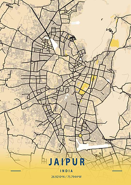 Jaipur Yellow City Map