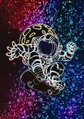 Astronaut on Skateboard
