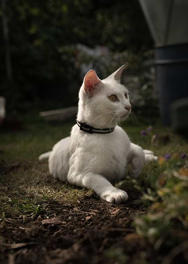 White Cat in nature