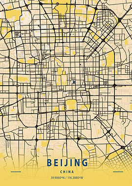 Beijing Yellow City Map