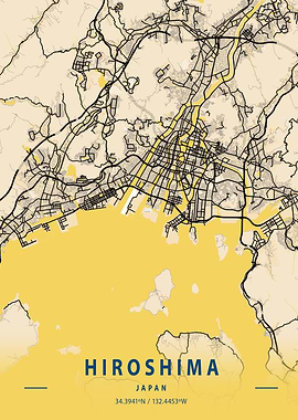 Hiroshima Yellow City Map