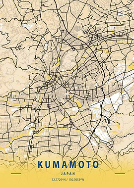 Kumamoto Yellow City Map