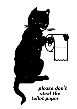 Funny Toilet Paper Cat