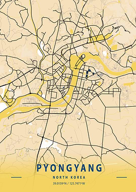 Pyongyang Yellow City Map