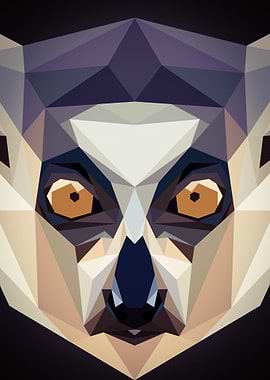 Lemur in lowpoly art