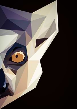 Lemur in lowpoly art