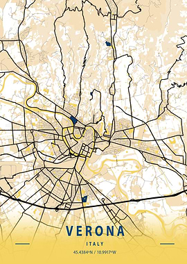 Verona Yellow City Map