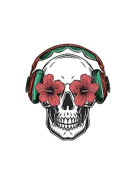 DJ Hibiscus Skull