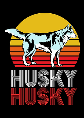 Husky Retro Siberian Dog