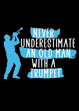 an old man with a trumpet