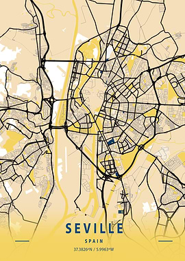 Seville Yellow City Map