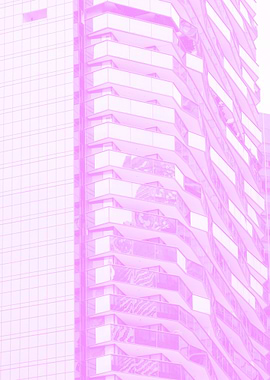 Pink Building Poster