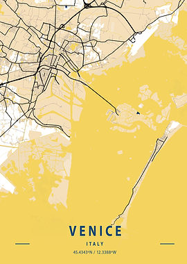 Venice Yellow City Map