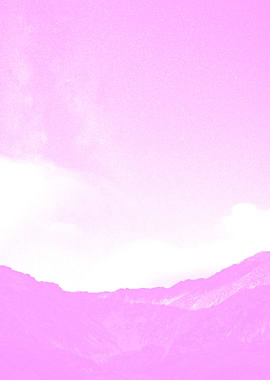 Pink Mountain Sky Galaxy