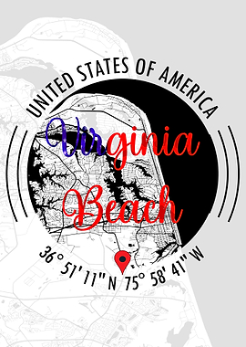 Virginia Beach USA Map