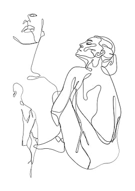 Woman One Line Portrait