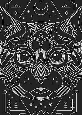 CAT CONSTELLATION LINE ART