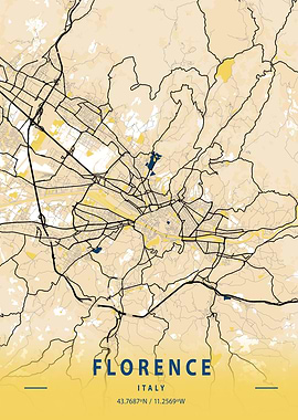 Florence Yellow City Map