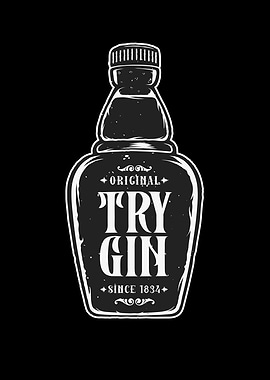 Gin Bottle Of Rum Whiskey