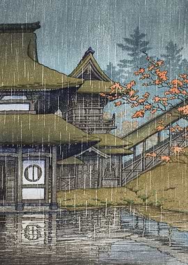 Yama Temple In Rain