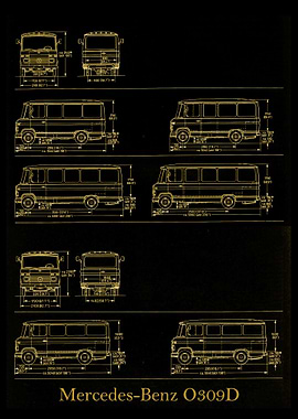Mercedes Benz O309D gold
