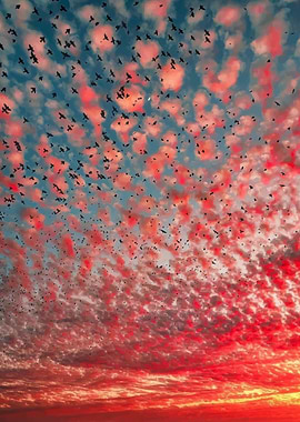 Birds enjoy the Sun set