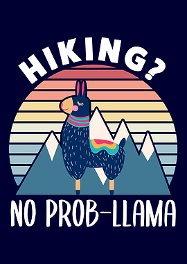 Funny Hiking Llama Alpaca