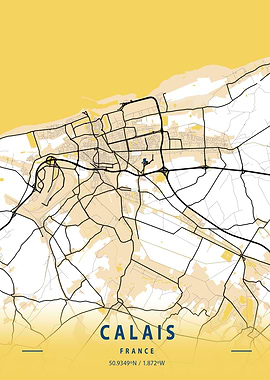 Calais Yellow City Map