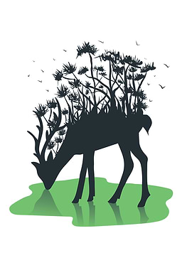 Forest Deer Silhouette