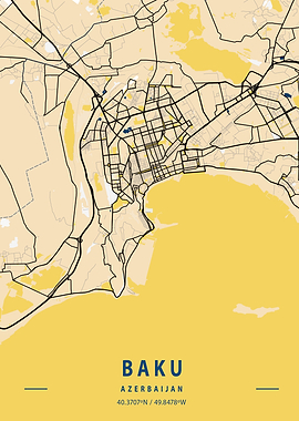 Baku Yellow City Map