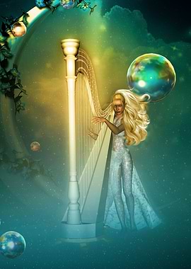 Beautiful fairy playing a